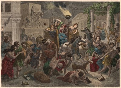 Antikens Rom: Vesuvius utbrott, 79 e.Kr av Heinrich Leutemann