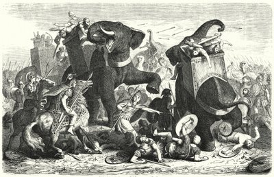 Slaget vid Gaza, 312 f.Kr. (gravyr) av Heinrich Leutemann