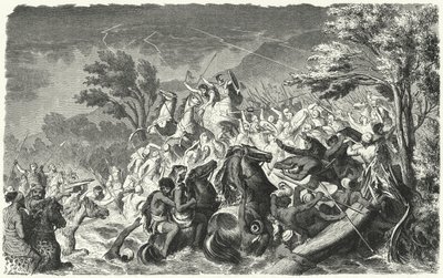 Slaget vid Crimissus, 339 f.Kr. (gravyr) av Heinrich Leutemann