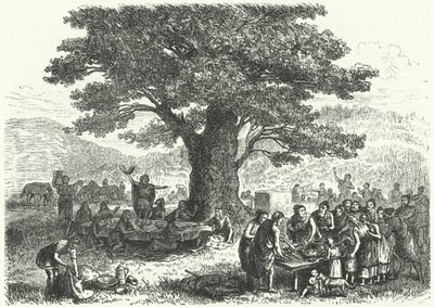 Fest i det antika Tyskland (gravyr) av Heinrich Leutemann