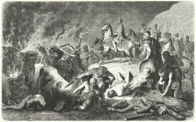 Hannibal vid belägringen av Casilinum, 216-215 f.Kr. (gravyr) av Heinrich Leutemann