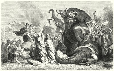 Slaget vid Asculum, 279 f.Kr. (gravyr) av Heinrich Leutemann