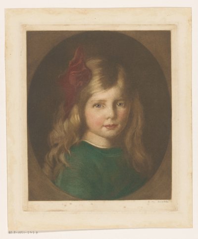Porträtt av en okänd flicka av Heinrich M. Krabbé (signed by artist)