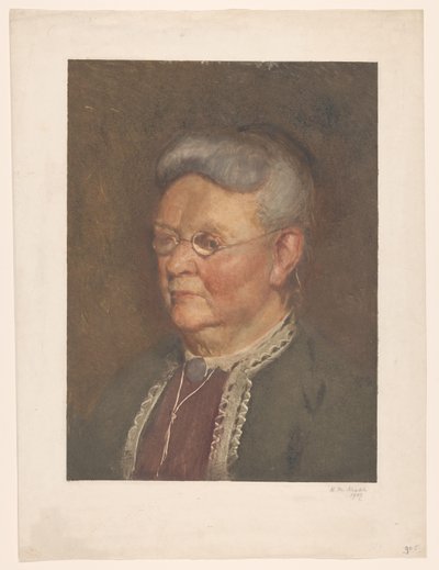 Porträtt av en gammal dam av Heinrich M. Krabbé (signed by artist)
