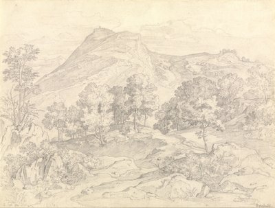 Utsikt över Civitella från Serpentara intill Olevano av Heinrich Reinhold