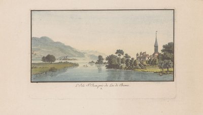 Utsikt över St. Petersinsel vid Bielersee L