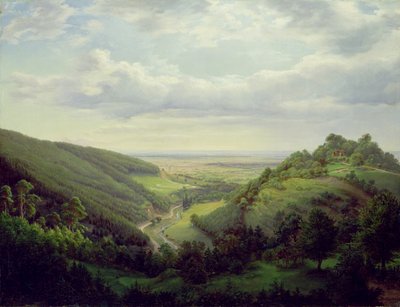 Utsikt från Heilenbergs slott i Jugenheim vid Rhen, 1846 av Heinrich Schilbach