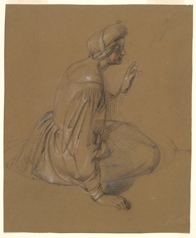 Studie av en sittande kvinna: St. Elizabeth av Heinrich Schwemminger