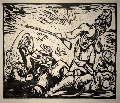 Krigsscen av Heinrich Steinhagen