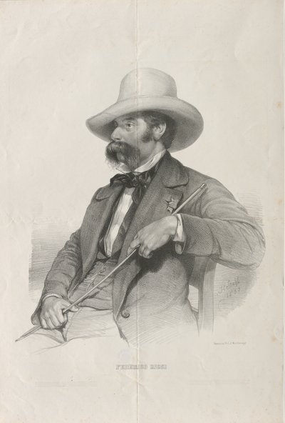 Porträtt av kompositören Federico Ricci 1809-1877, 1853. av Heinrich Stohl