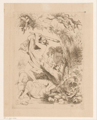 Simson besegrar filistéerna ilska (Ira) Deadly Sins and the Fall (serietitel) av Heinrich Vianden