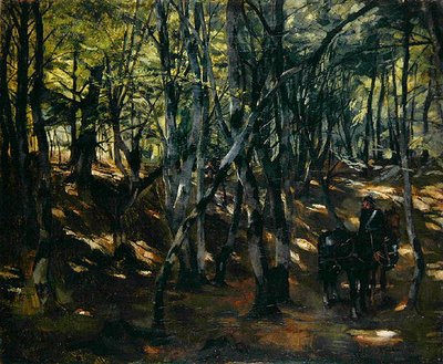 Kavalleripatrull mitt i skogen av Heinrich Wilhelm Truebner