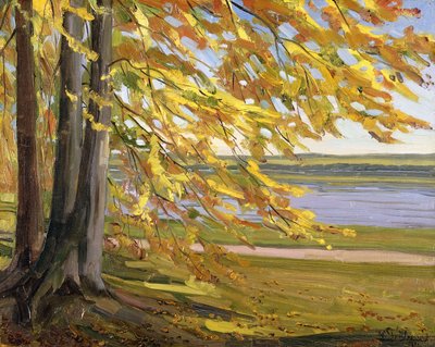 sjön Starnberg; Starnberger See, 1911 av Heinrich Wilhelm Truebner