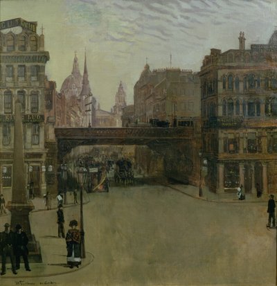 Ludgate Hill, 1884 av Heinrich Wilhelm Truebner