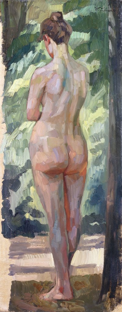 Stående naken; Stå tillbaka naken, 1898 av Heinrich Wilhelm Truebner