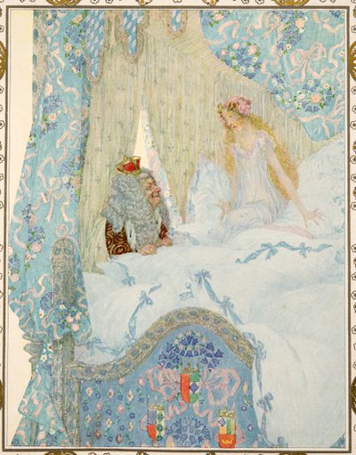Prinsessan på ärten från Tales av Hans Christian Andersen, pub. 1911 av Heinrich and Urban Lefler
