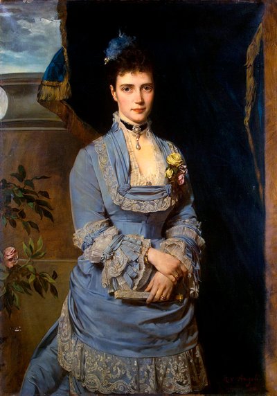 Porträtt av storhertiginnan Maria Fyodorovna, prinsessan Dagmar av Danmark, 1847-1928, 1874. av Heinrich von Angeli