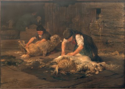 Fårklippningen av Heinrich von Zügel
