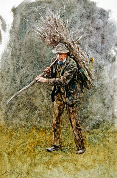 A Bundle of Wood (akvarell på papper) av Helen Allingham