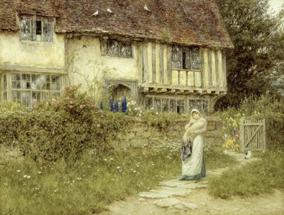 Bredvid Old Church Gate Farm, Smarden, Kent (akvarell på papper) av Helen Allingham