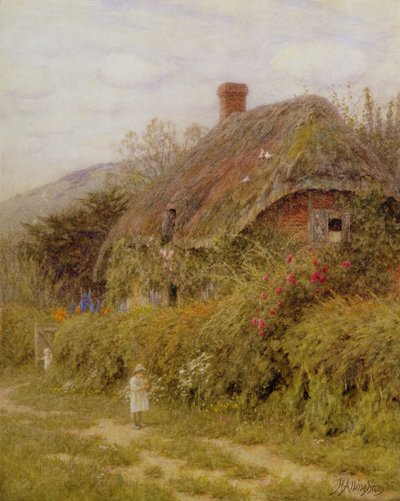 Off Fishing, Surrey (wc på papper) av Helen Allingham