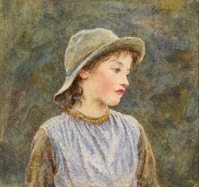Porträttstudie av Hetty (wc på papper) av Helen Allingham