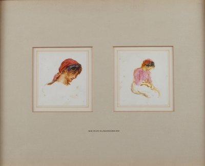 Studie av en flicka i en röd huvudduk av Helen Allingham
