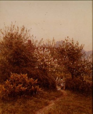 Fruktträdgården på våren av Helen Allingham