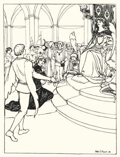 The Youth at the Court of the Fairy Queen (gravyr) av Helen S. Kuck