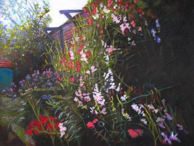 Walled Garden, 2020 (akryl ombord) av Helen White