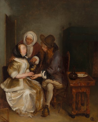 Ett glas lemonad, efter Gerh. Terborchs målning av Helene Schjerfbeck