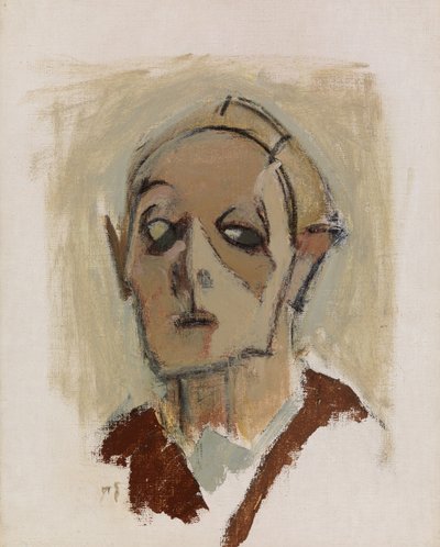 Självporträtt, framifrån I av Helene Schjerfbeck