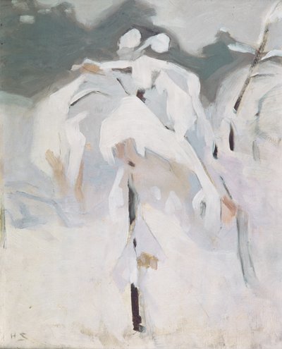 Snötäckt björk, ca 1913 (olja på panel) av Helene Schjerfbeck