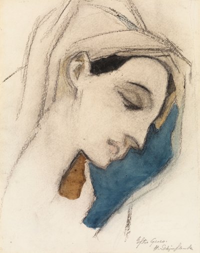 Jungfru Maria, efter El Greco av Helene Schjerfbeck