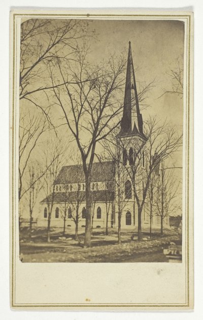 Utan titel (kyrka med spetsig spira) av Hendee