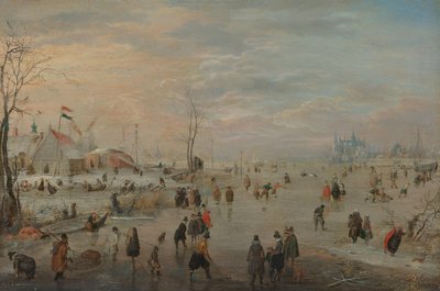 Njuter av isen av Hendrick Avercamp