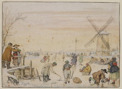 Nöjen på isen av Hendrick Avercamp