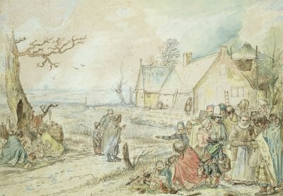 Landskap med zigenska spåkvinnor av Hendrick Avercamp