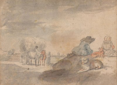 Landskap med hövagn av Hendrick Avercamp