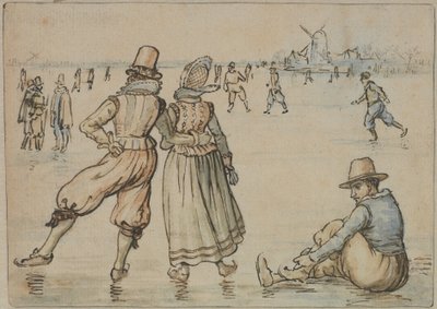 Skridskoåkare av Hendrick Avercamp