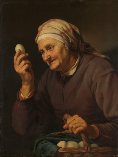 Gammal kvinna som säljer ägg av Hendrick Bloemaert
