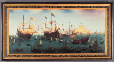 Återkomsten till Amsterdam av den andra expeditionen till Ostindien, 19 juli 1599, 1599 av Hendrick Cornelisz. Vroom