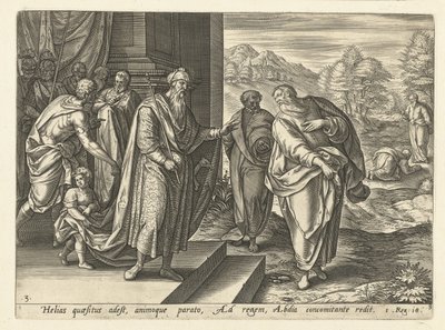 Elia talar en andra gång med kung Ahab History of Elia (serietitel) av Hendrick Goltzius (rejected attribution)