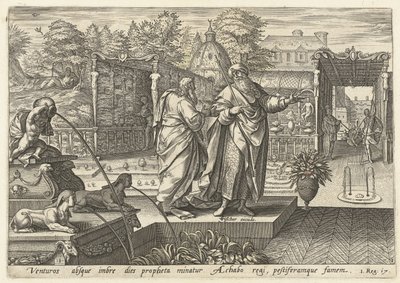 Elia förutspår för kung Ahab att en torka kommer att komma History of Elia (serietitel) av Hendrick Goltzius (rejected attribution)