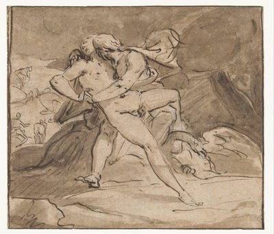 Jupiter omfamnar Io av Hendrick Goltzius (school of)