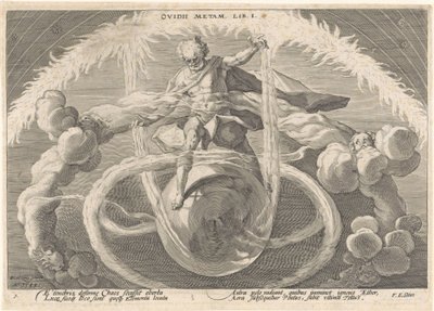 Skapandet av de fyra elementen Metamorphoses of Ovid (serietitel) av Hendrick Goltzius (workshop of)