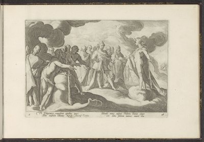Gudar ber solguden att åka i sin vagn igen Ovidius metamorfoser (serietitel) Rekreationer av P. Ovidius Naso (serietitel) av Hendrick Goltzius (workshop of)