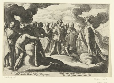 Gudar ber solguden att åka sin vagn igen Ovidius metamorfoser (serietitel) av Hendrick Goltzius (workshop of)