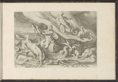 Juno klagar till Thetis och Oceanus Ovidius metamorfoser (serietitel) Återskapanden av P. Ovidius Naso (serietitel) av Hendrick Goltzius (workshop of)