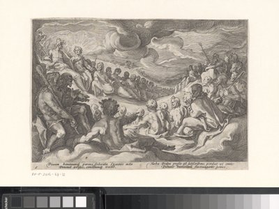 Jupiter frågar de olympiska gudarna om råd Metamorphoses of Ovid (serietitel) av Hendrick Goltzius (workshop of)